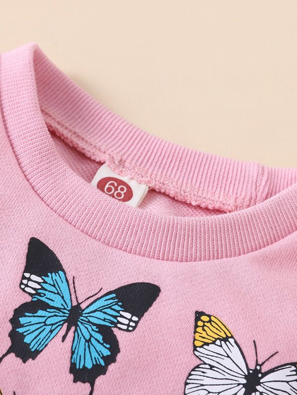 Baby Butterfly & Slogan Graphic Sweatshirt SHE