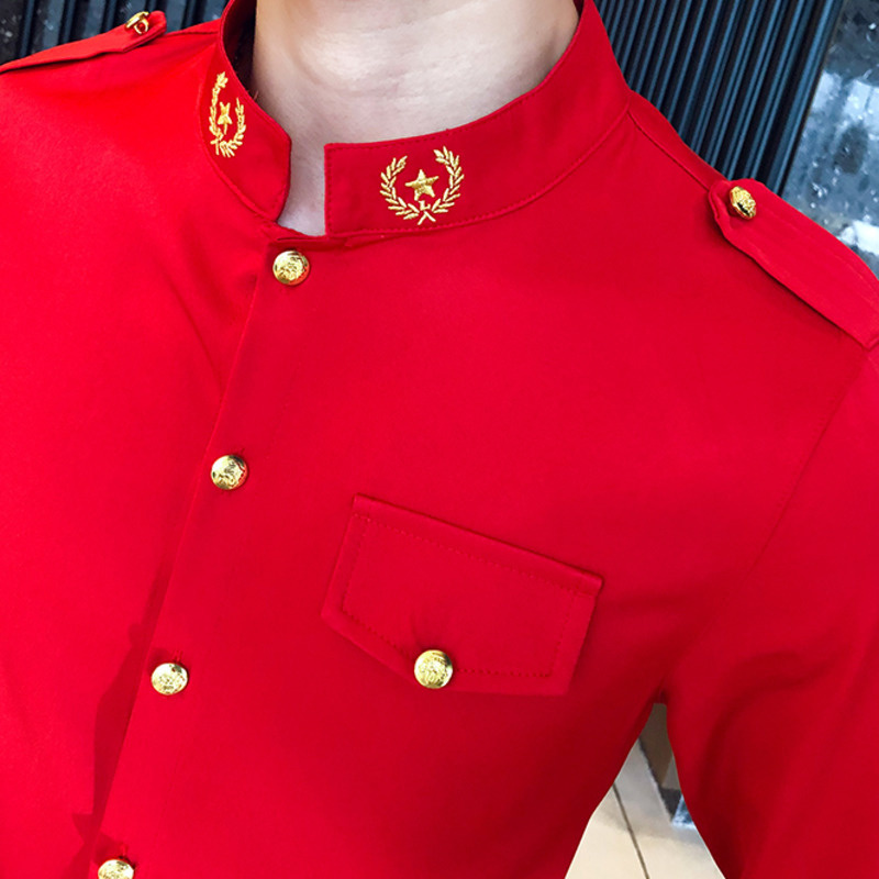 Autumn Men's Red Black Shirt S-5XL Mens Slim Fit Casual s Camisa Hombre Social Masculina s Men Dress 220322