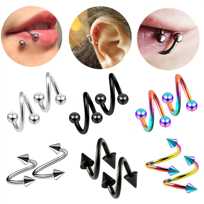 1Pair Steel Spiral Twisted Lip Ring Nose Rings 16 Gauge Ear Cartilage Helix Piercing Body Accessories Jewelry 220716
1Pair Steel Spiral Twisted Lip Ring Nose Rings 16 Gauge Ear Cartilage Helix Piercing Body Accessories Jewelry 220716