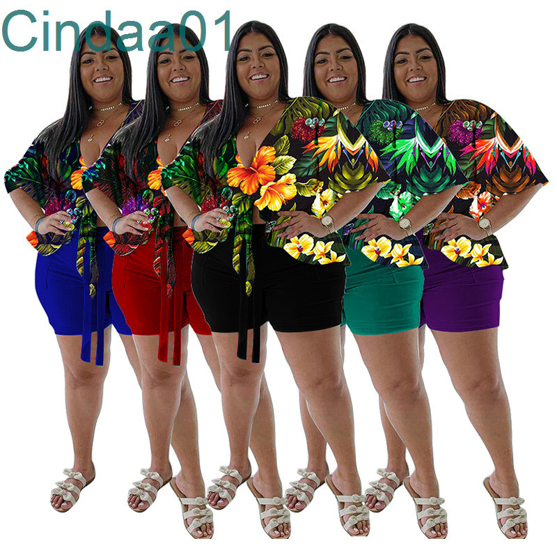 Plus Size Women Tracksuits Designer Two Pieces Sets -4XL Pajama Jogger Suit Ruffle T-shirt Flora Printed And Casual Shorts Set Outfits, Purple
Plus Size Women Tracksuits Designer Two Pieces Sets -4XL Pajama Jogger Suit Ruffle T-shirt Flora Printed And Casual Shorts Set Outfits, Purple