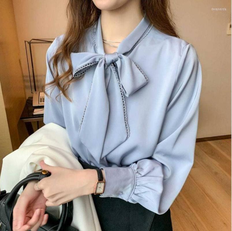 Women's Blouses & Shirts Spring 2022 Women's Satin With Bow Elegant Loose Beautiful Office Basic Chiffon Tops White Silk Shirt For Women, Blue
Women's Blouses & Shirts Spring 2022 Women's Satin With Bow Elegant Loose Beautiful Office Basic Chiffon Tops White Silk Shirt For Women, Blue