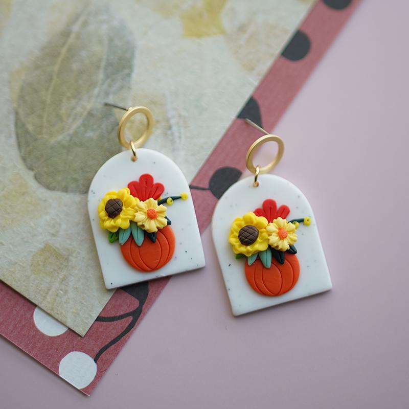 Dangle & Chandelier Trendy Multi Colors Arch Handmade Polymer Clay Pumpkin Festival Flower Pattern Decorating Earrings Sets For Women Jewelr
Dangle & Chandelier Trendy Multi Colors Arch Handmade Polymer Clay Pumpkin Festival Flower Pattern Decorating Earrings Sets For Women Jewelr