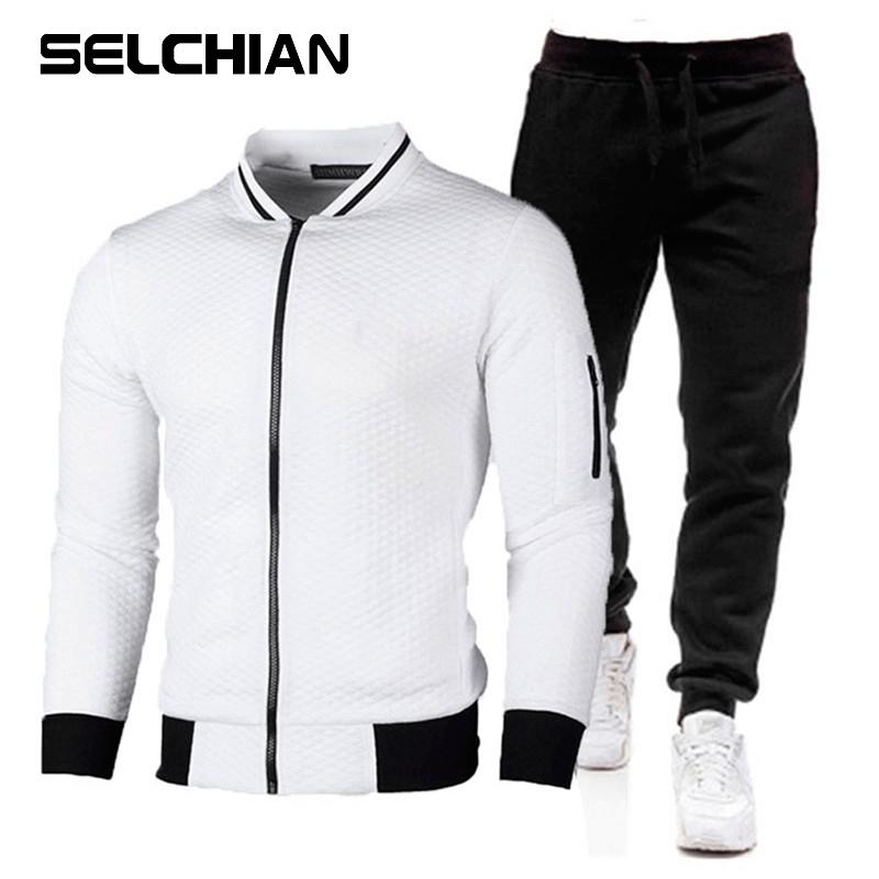 Men' Tracksuits Men' Autumn Winter SetsMen, Light gray black