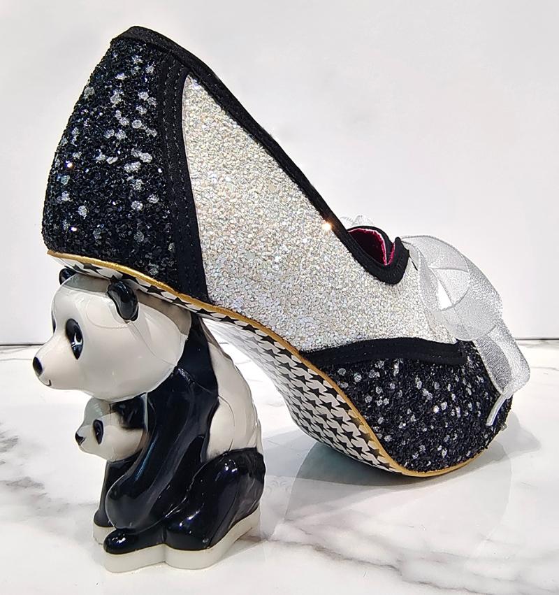 Dress Shoes Cute 3D Panda Heels Bling Patchwork Pumps Mary Janes Shinner Mixed Color Sequins Animal Strange Heel Ribbons Up Wedding, Color 2
Dress Shoes Cute 3D Panda Heels Bling Patchwork Pumps Mary Janes Shinner Mixed Color Sequins Animal Strange Heel Ribbons Up Wedding, Color 2