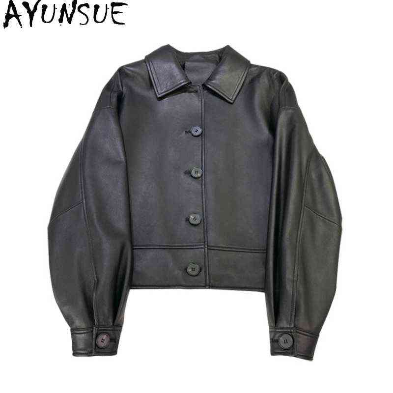 Ayunsue 2021 Genuine Leather Clothing For Women Genuine Sheepskin Jackets Famal Short Women Winter Streetwear Leather Jacket Ladies SQQ74 J220727, Green 
Ayunsue 2021 Genuine Leather Clothing For Women Genuine Sheepskin Jackets Famal Short Women Winter Streetwear Leather Jacket Ladies SQQ74 J220727, Green