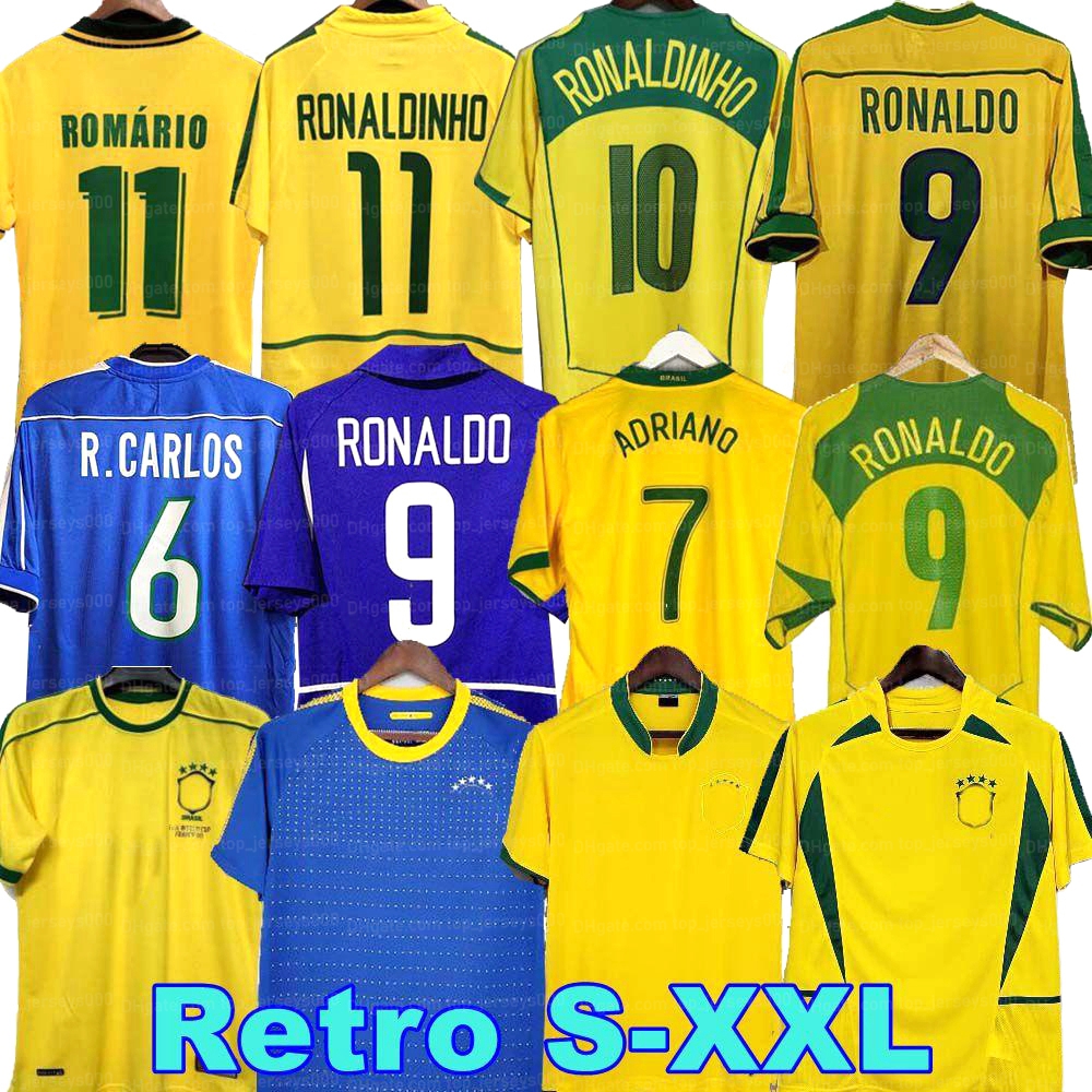 Retro 1998 Brasil soccer jerseys 2002 shirts Carlos Ronaldinho Romario Ronaldo 2004 camisa de futebol 1994 BraziLS 2006 1982 RIVALDO ADRIANO 1988 2000 1957 2010 Top, 2002 home
Retro 1998 Brasil soccer jerseys 2002 shirts Carlos Ronaldinho Romario Ronaldo 2004 camisa de futebol 1994 BraziLS 2006 1982 RIVALDO ADRIANO 1988 2000 1957 2010 Top, 2002 home