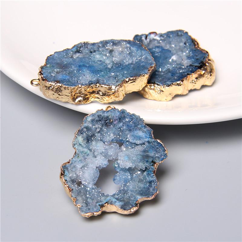 Pendant Necklaces 1pc Fashion Natural Blue Quartz Crystal Stone Pendants Agates Druzy Charms DIY Necklace Jewelry Making Gifts For Women
Pendant Necklaces 1pc Fashion Natural Blue Quartz Crystal Stone Pendants Agates Druzy Charms DIY Necklace Jewelry Making Gifts For Women
