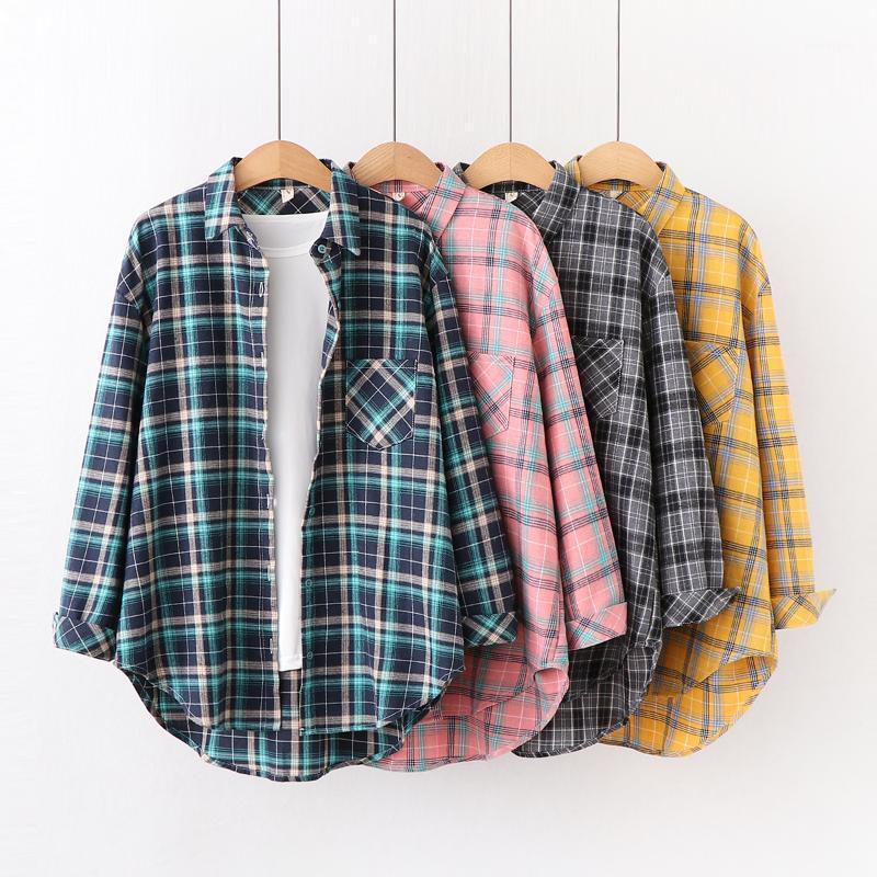 Spring Fine Loose Women' Plaid Shirt Blouse Art College Style Casual Female Long Sleeve Blouses And Tops Blusas & Shirts, 804
Spring Fine Loose Women' Plaid Shirt Blouse Art College Style Casual Female Long Sleeve Blouses And Tops Blusas & Shirts, 804