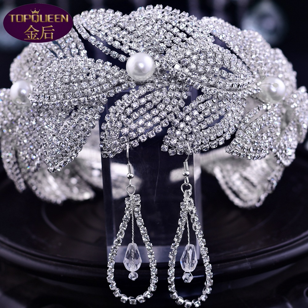 HP366 Bridal Hair Accessories Sets Crystal Wedding Headband Rhinestone Bridal Headpieces Bridal Tiaras and Crowns