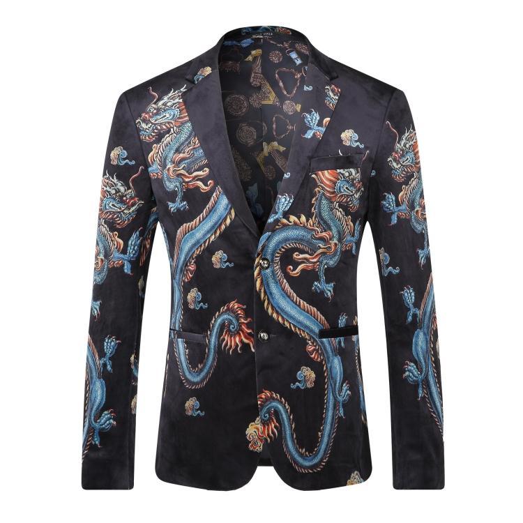 Men' Suits & Blazers Men Fashion Dragon Printing Blazer Slim Fit Casual Suit Jacket For Stage Designer MenMen, Same as photo
Men' Suits & Blazers Men Fashion Dragon Printing Blazer Slim Fit Casual Suit Jacket For Stage Designer MenMen, Same as photo