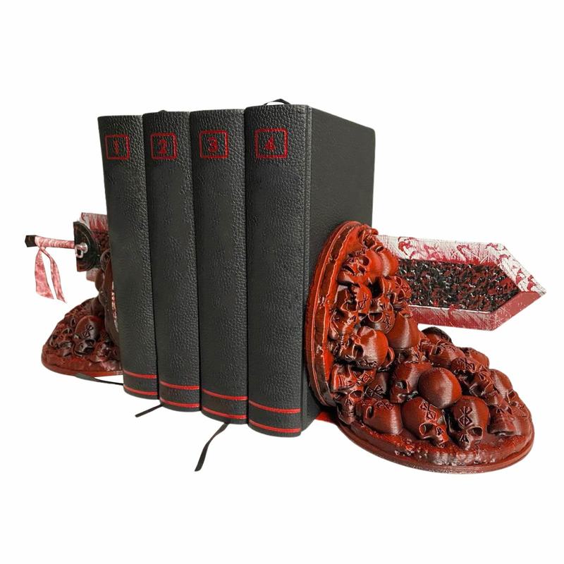 Dragon Slayer's Furious Bookend Berserk Bookends Sword Bookshelf Resin Book Nook Insert Kits Ornament Desktop Artwork Home Decor 220602