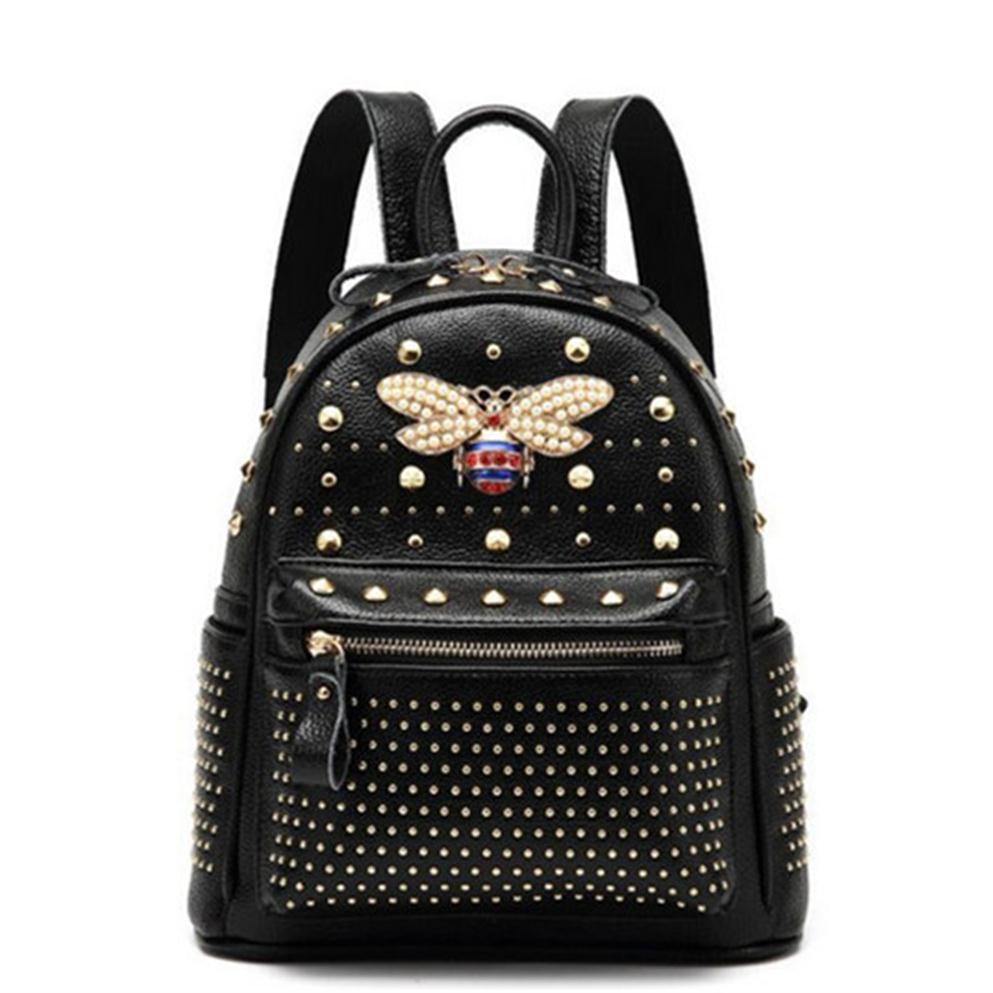 2019 new style backpack leather material for girls fashion style designer brand rivet bee travel high quality backpack Sac A Dos F332d, Black
2019 new style backpack leather material for girls fashion style designer brand rivet bee travel high quality backpack Sac A Dos F332d, Black