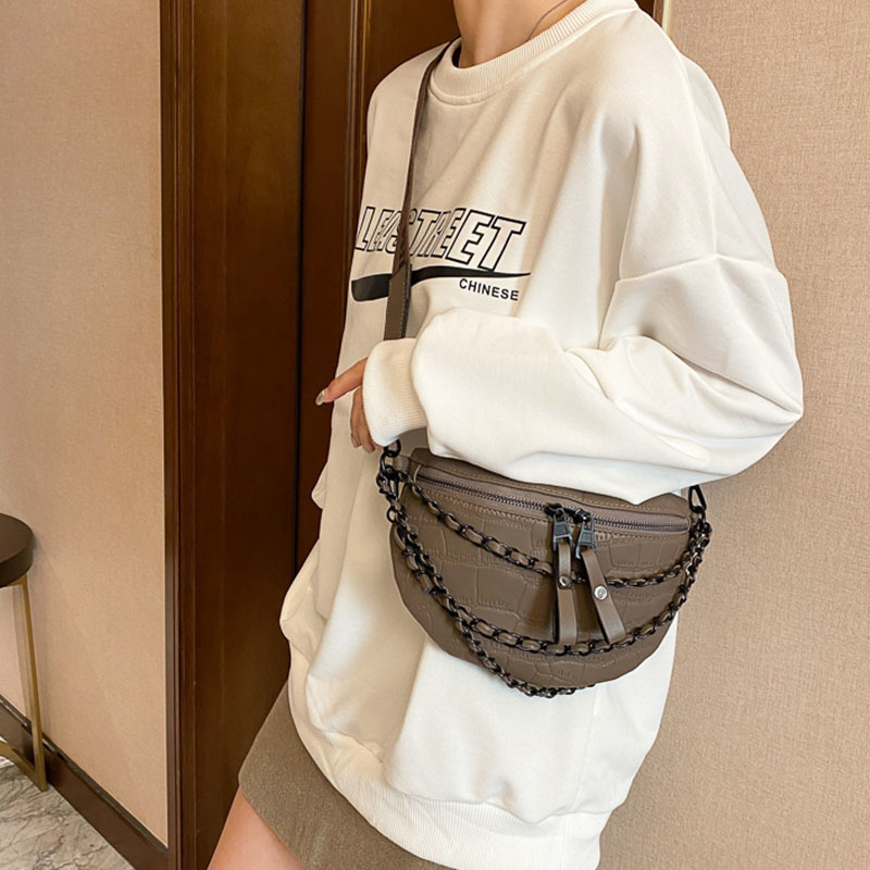 Luxury Chain Waist Bag Phone Pack And Purse For Women Belt Bags Stone pattern Female Fanny pack Fashion Brand 220509