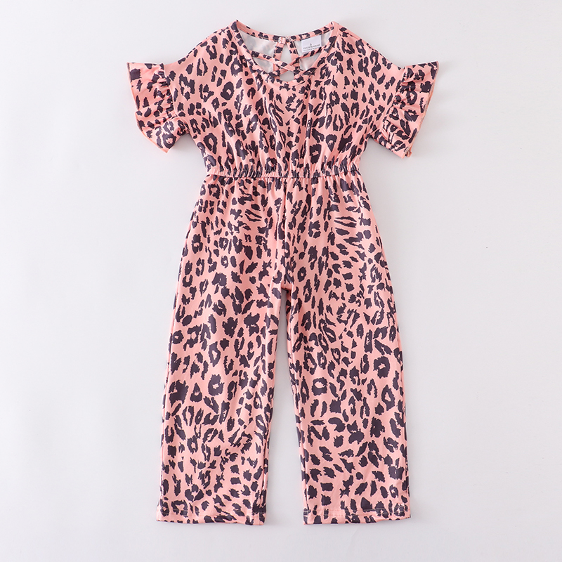 Girlymax Spring Summer Milk Silk Baby Kids Leopard Cow Stripe Garment Jumpsuit Pants Clothes Sleeveless 220509