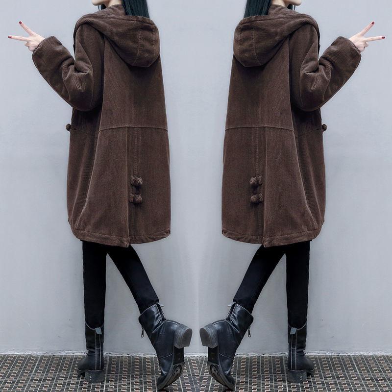 Women' Trench Coats Winter Corduroy Female Cotton Jacket Mid-Long Loose Hooded Women' Windbreakers Retro Keep Warm Clothes Ladies Coat, Brown
Women' Trench Coats Winter Corduroy Female Cotton Jacket Mid-Long Loose Hooded Women' Windbreakers Retro Keep Warm Clothes Ladies Coat, Brown
