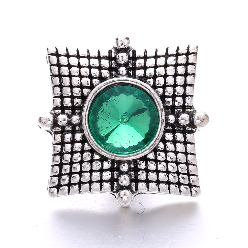 Vintage Square Shape Snap Button Clasps Jewelry findings Rhinestone 18mm Metal Snaps Buttons DIY Necklace Bracelet jewelery
