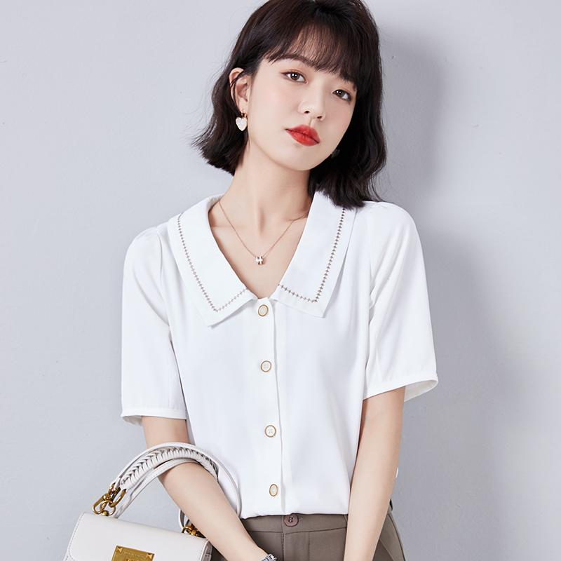 Women' Blouses & Shirts White Color Chiffon Short Sleeve Summer 2022 Women Clothes For Office Lady V-Neck Korean Fashion Casual Thin TopsWo
Women' Blouses & Shirts White Color Chiffon Short Sleeve Summer 2022 Women Clothes For Office Lady V-Neck Korean Fashion Casual Thin TopsWo