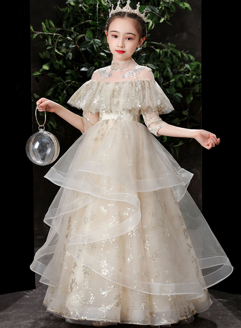 2023 Cute Flower Girls Dresses Jewel Neck Flowers Birthday Communion Children Girl Pageant Gowns