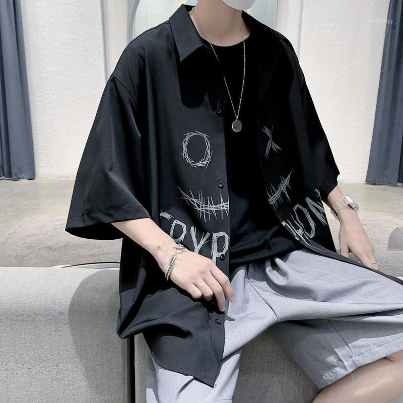 Men's Casual Shirts Summer Man Shirt Oversized Graphic Short Sleeve Creative Hip Hop Streetwear Clothing Blouse, White 
Men's Casual Shirts Summer Man Shirt Oversized Graphic Short Sleeve Creative Hip Hop Streetwear Clothing Blouse, White