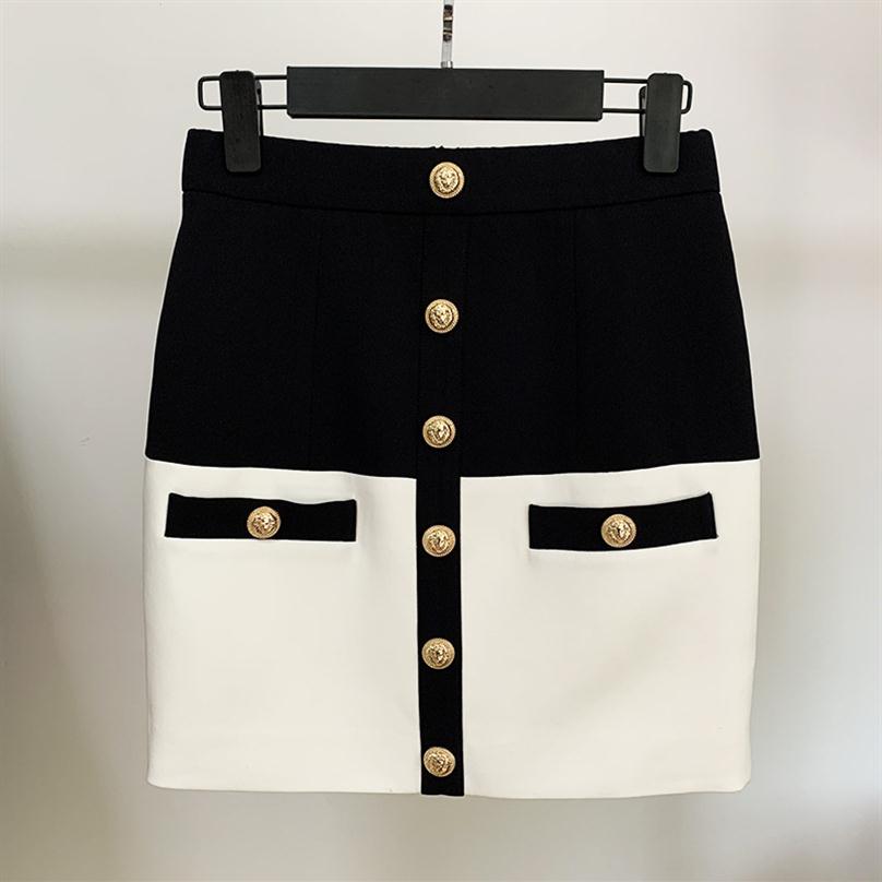 New Spring Summer Women Skirts Elastic Waist With Lion Head Golden Buttons Contrast Color Mini Skirt Women Clothing E41243j, Black
New Spring Summer Women Skirts Elastic Waist With Lion Head Golden Buttons Contrast Color Mini Skirt Women Clothing E41243j, Black
