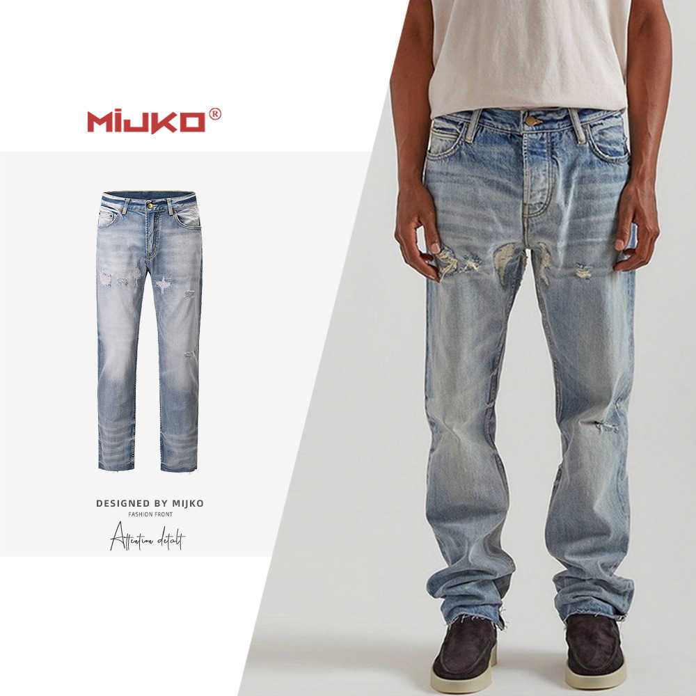 Men's Jeans Mijko wear wo autumn winter new washed used trousers women's same damaged and worn street fashion jeans, Blue
Men's Jeans Mijko wear wo autumn winter new washed used trousers women's same damaged and worn street fashion jeans, Blue