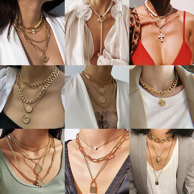 Chokers 17Styles Choker Necklaces Pendants For Women Punk Gold Color Chains Miami Cuban Coins Heart Simulated Pearls Collar Boho JewelryChok
Chokers 17Styles Choker Necklaces Pendants For Women Punk Gold Color Chains Miami Cuban Coins Heart Simulated Pearls Collar Boho JewelryChok