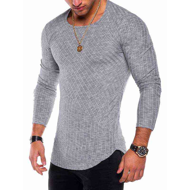 Spring New Slim Fit T Shirt Men Tops Tees Casual Male TShirt Long Sleeves Solid Color Muscle Man tshirt Men Fitness MY060 L220624