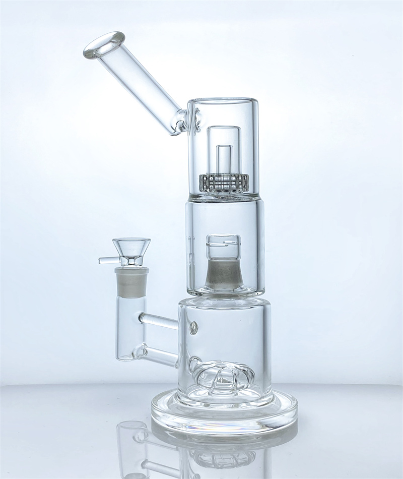 Thick and stable glass hookah 10 inches (25 cm) VapeXhale matrix perc with 5.4 high stand aerator stick (GB-318)
