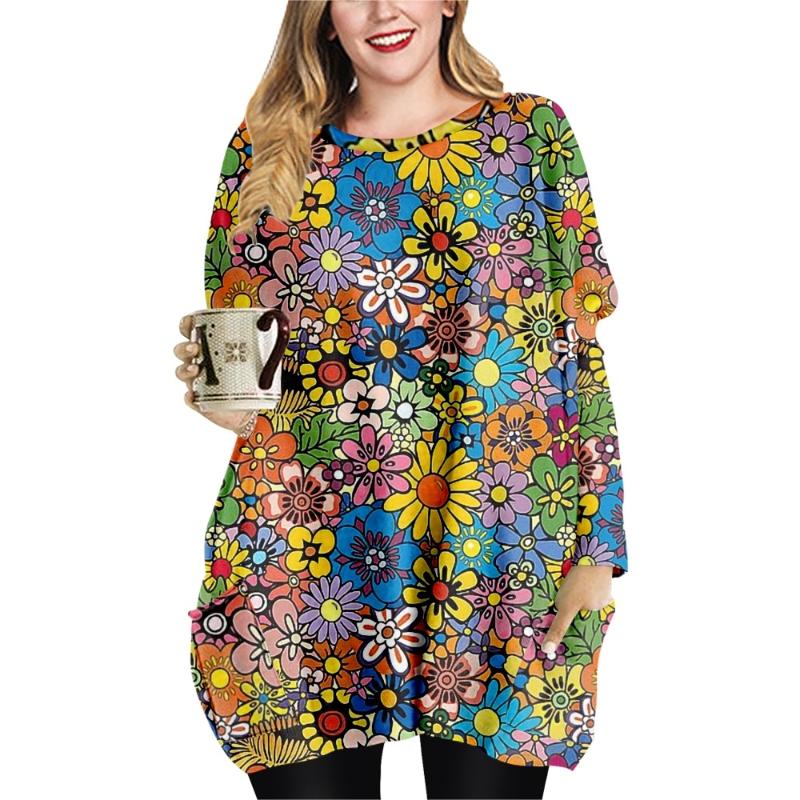 Women's T-Shirt 3d Colorful Sunflower Tile Pattern Casual Street Fashion Women's Spring Autumn Long Pocket Women T-ShirtWomen's, As shown
Women's T-Shirt 3d Colorful Sunflower Tile Pattern Casual Street Fashion Women's Spring Autumn Long Pocket Women T-ShirtWomen's, As shown