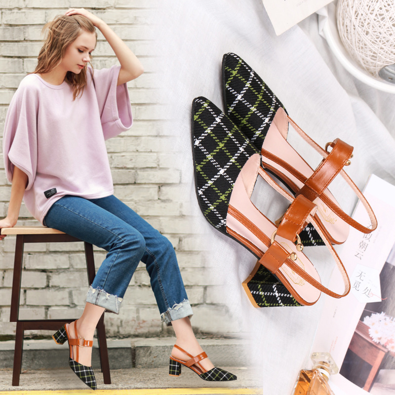 Summer Women Gladiator Buckle Strap Cover Heel Fashion Chunky Ladies Sandals Ankle Strap Footwear Pumps Dress Shoes 220418