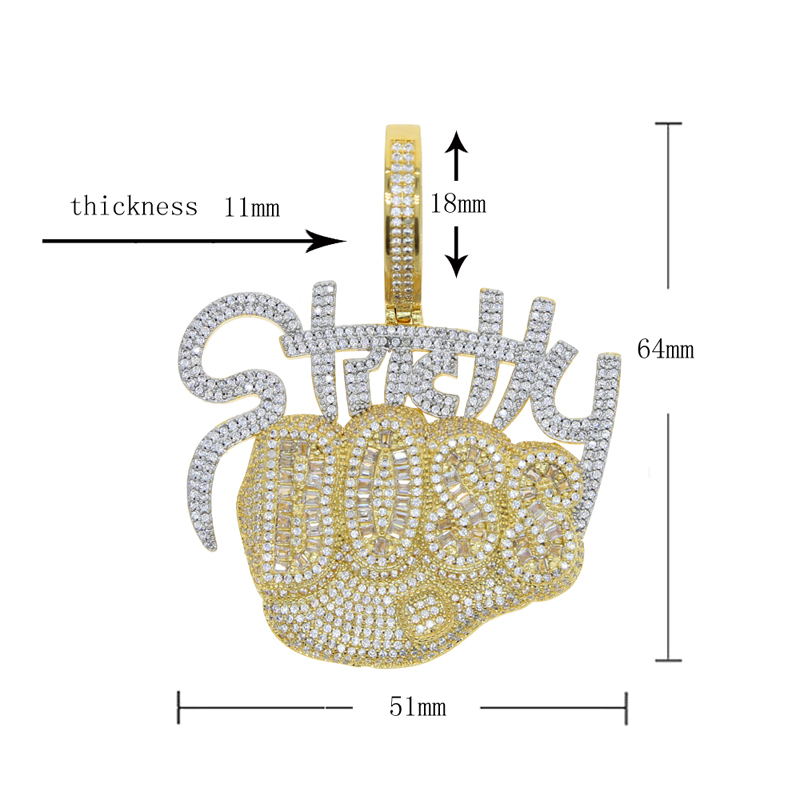 Iced Out Sparking Necklace Bling Baguette Cubic Zirconia Cz Intial Name Boss Letters pendent Necklaces for men boy Charm Hip Hop jewelry