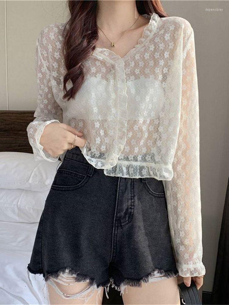 Women's Knits & Tees Women Shirt Tops Blouse Button Up Lace Hollow Out Long Sleeve Cardigan Sunscreen Summer Female Chiffon Shawl Top Korean, White
Women's Knits & Tees Women Shirt Tops Blouse Button Up Lace Hollow Out Long Sleeve Cardigan Sunscreen Summer Female Chiffon Shawl Top Korean, White