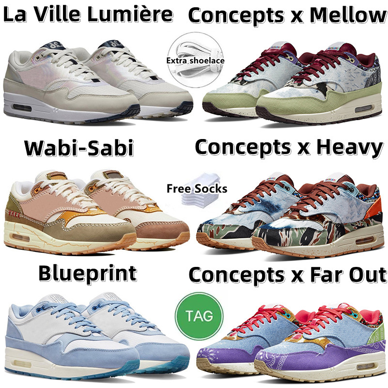 2022 Concepts x max 1 87 Mens running Shoes Mellow Far Out Heavy La Ville Lumière Blueprint Wabi-Sabi DN1803-300 mens womens Outdoors Sports sneakers Designer shoe 36-47 
2022 Concepts x max 1 87 Mens running Shoes Mellow Far Out Heavy La Ville Lumière Blueprint Wabi-Sabi DN1803-300 mens womens Outdoors Sports sneakers Designer shoe 36-47