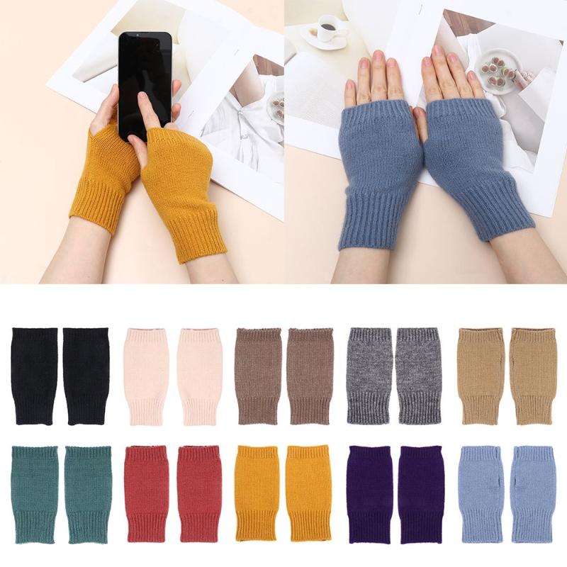 Five Fingers Gloves Solid Color Fingerless Women Men Knitted Black Wool Half Finger Computer Mittens Warm
Five Fingers Gloves Solid Color Fingerless Women Men Knitted Black Wool Half Finger Computer Mittens Warm