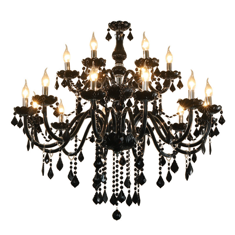 Murano Glass Crystal Chandelier Light modern black chandeliers restaurant chandelier Candle house decoration indoor lighting