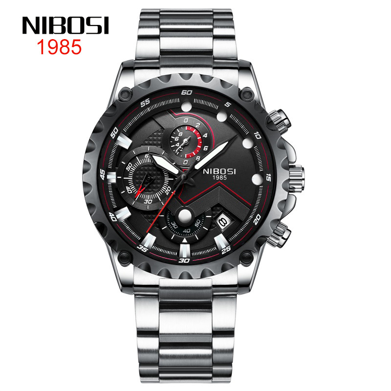New refined steel three eye six needle men's watch waterproof solid steel band quartz watch a2, C1
New refined steel three eye six needle men's watch waterproof solid steel band quartz watch a2, C1
