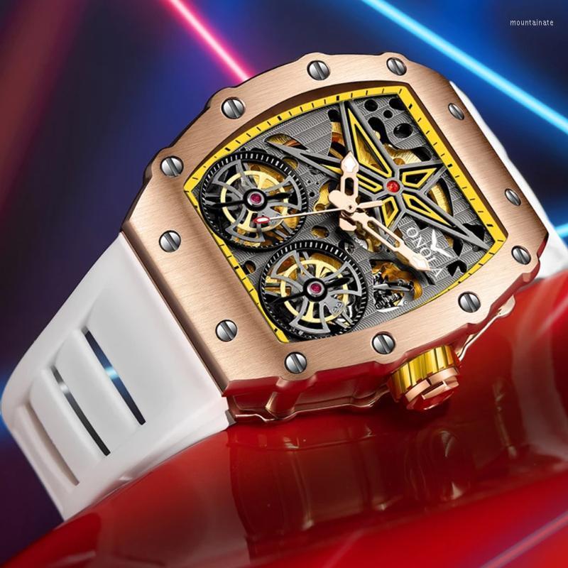 Wristwatches Classic Automatic Double Tourbillon Men Watches Luxury Waterproof Dive Tonneau Mechanical Watch Fashion Business Steel ClockWri, B37-02
Wristwatches Classic Automatic Double Tourbillon Men Watches Luxury Waterproof Dive Tonneau Mechanical Watch Fashion Business Steel ClockWri, B37-02