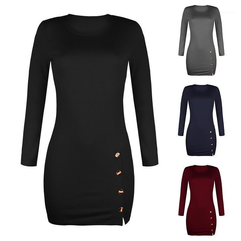 Casual Dresses Women Sexy Fashion Short Long Sleeve Bodycon Buttock Wrapping Dress Button Round Neck Solid Street Wear Basic, Black
Casual Dresses Women Sexy Fashion Short Long Sleeve Bodycon Buttock Wrapping Dress Button Round Neck Solid Street Wear Basic, Black