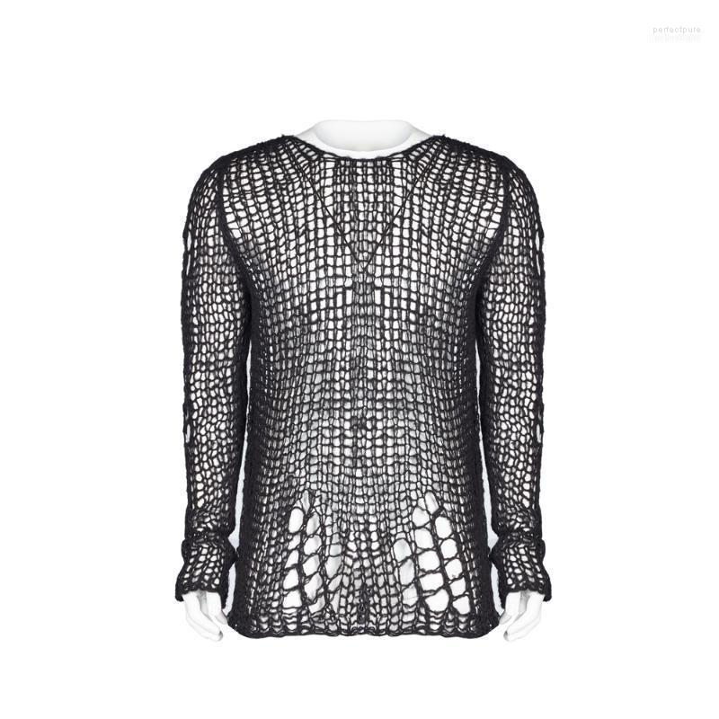 Men's Broken Pullover Sweater Gothic Style Personality Long Sleeve Casual Slim Thin Sweaters Perf22, Black
Men's Broken Pullover Sweater Gothic Style Personality Long Sleeve Casual Slim Thin Sweaters Perf22, Black