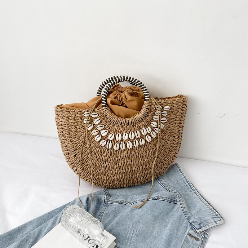 Evening Bags Straw Bag 2022 Handmade Woven Shell Semicircle Handbag Holiday Beach BagEvening, Ivory
Evening Bags Straw Bag 2022 Handmade Woven Shell Semicircle Handbag Holiday Beach BagEvening, Ivory