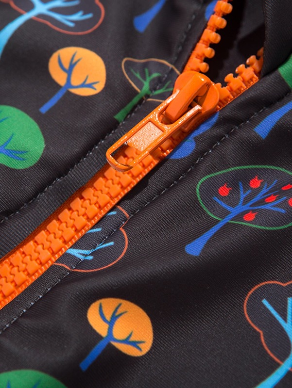 Baby Plants Print Zip Up Swimwear SHE