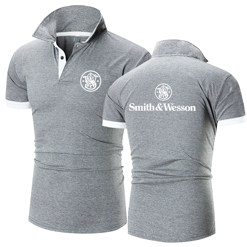 Summer Selling Smith Wesson Print Custom Made Men Short Sleeve T Shirt Casual Fashion Man Polo Shirt T-shirt Tops 220620