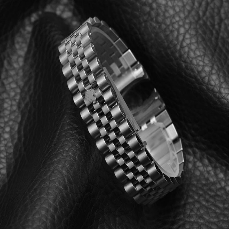 Watch accessories steel strap male 13mm17mm20mm sports for Rolex luxury series five beads full solid women watch band 220624