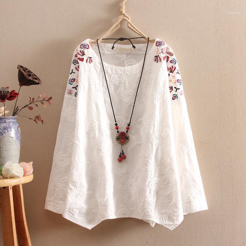 Women's Blouses & Shirts Cotton Linen Blouse Women Autumn Full Sleeve White Irregular Tops High Quality Ethnic Embroidery Shirt Ladies O-Nec, White floral
Women's Blouses & Shirts Cotton Linen Blouse Women Autumn Full Sleeve White Irregular Tops High Quality Ethnic Embroidery Shirt Ladies O-Nec, White floral