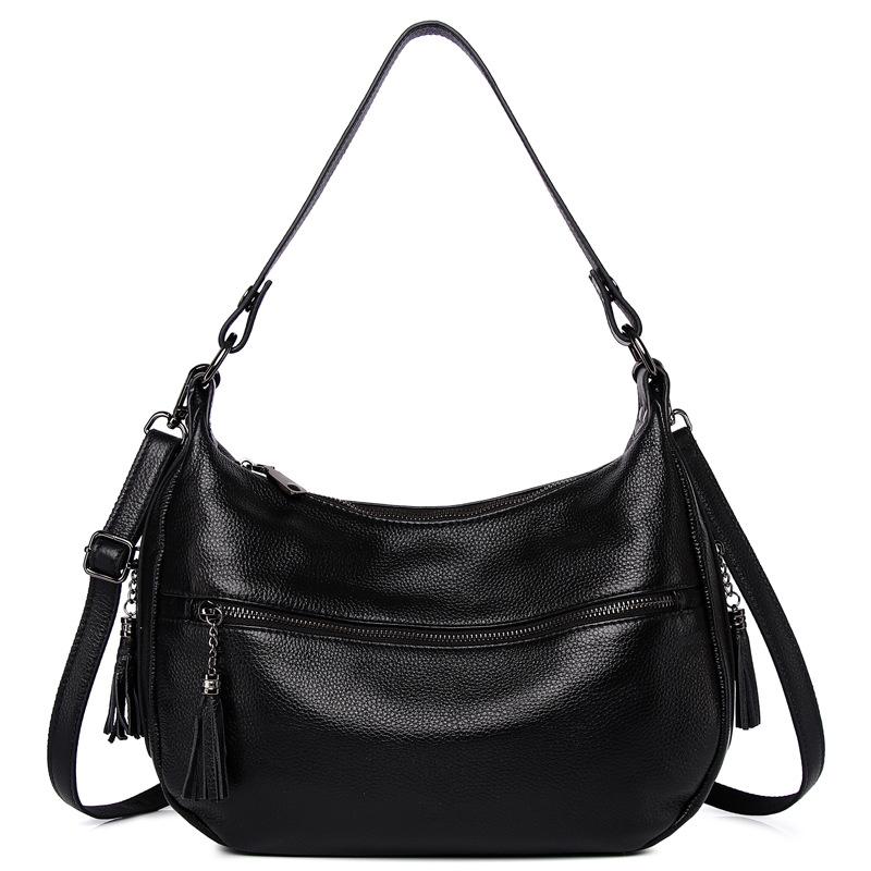 Evening Bags SALEQI Vintage Genuine Leather Women Handbag Casual Crossbady Bag Hobos Elegant Retro Shoulder Tassel Lady Messenger, Black 
Evening Bags SALEQI Vintage Genuine Leather Women Handbag Casual Crossbady Bag Hobos Elegant Retro Shoulder Tassel Lady Messenger, Black