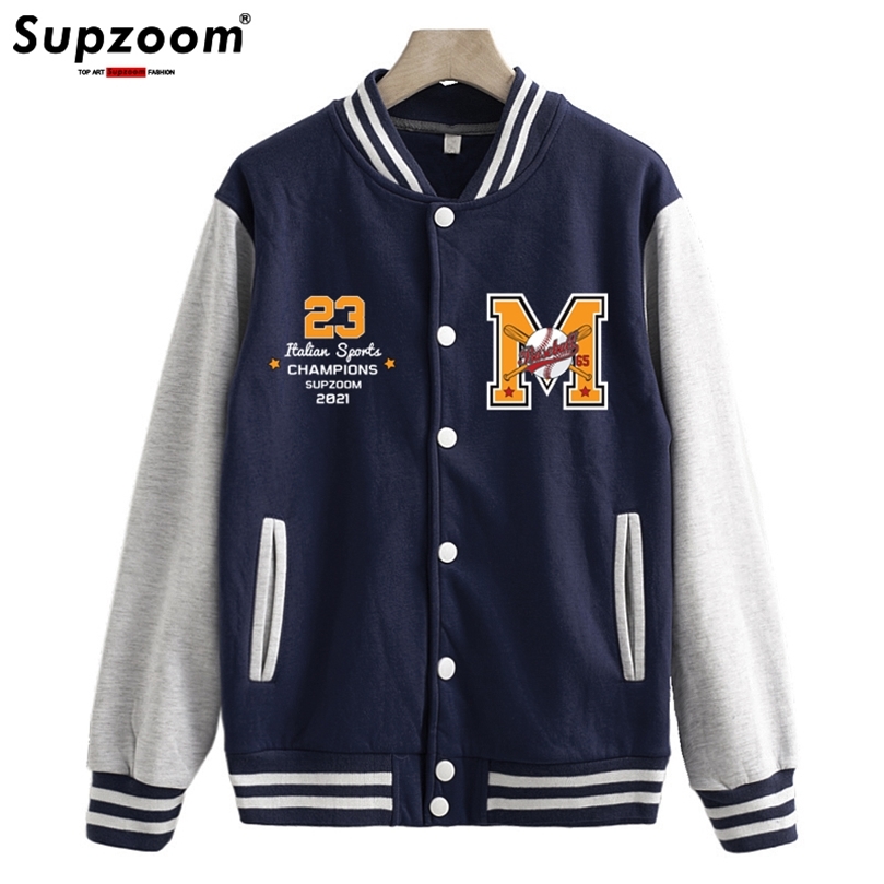 Supzoom Arrival Rib Sleeve Cotton Top Fashion Single Breasted Casual Bomber Baseball Jacket Loose Cardigan Coat 220816, Blue
Supzoom Arrival Rib Sleeve Cotton Top Fashion Single Breasted Casual Bomber Baseball Jacket Loose Cardigan Coat 220816, Blue