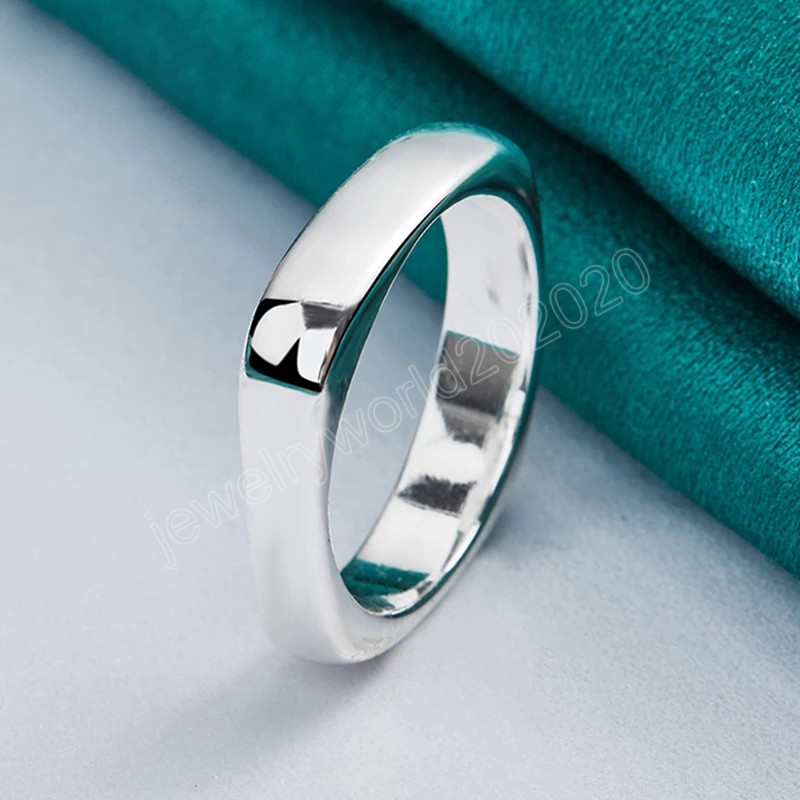 925 Sterling Silver Square Circle Ring For Women Man Fashion Simple Wedding Engagement Party Jewelry