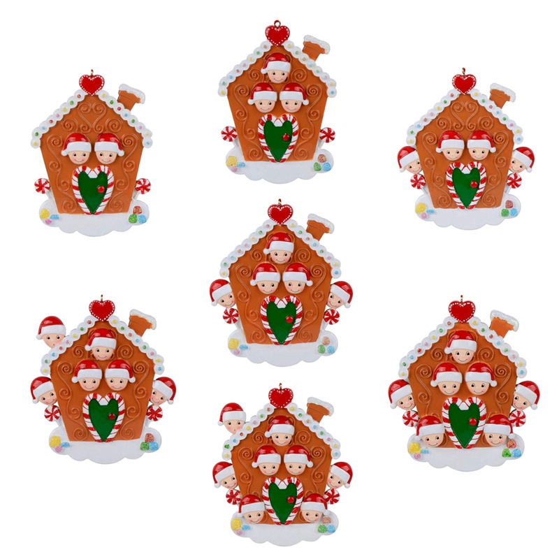 Wholesale Christmas Decoration DIY Ornaments Birthday Party Gift Product Personalized Family Of 4 Ornament Resin Accessories