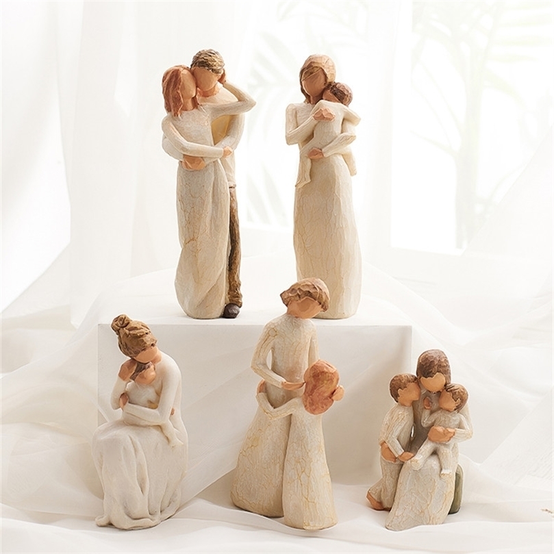 home decoration figurines figurine love family happy time resin Statuette decor scandinavian style decorative modern ornaments 220628