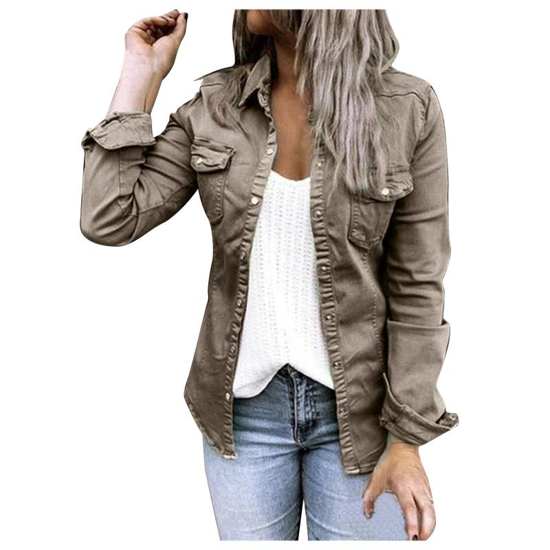 Women' Jackets Ladies Casual Solid Color Single Breasted Snap Lapel Pocket Long Sleeve Tunic Shirt Denim Jacket CoatWomen, Black
Women' Jackets Ladies Casual Solid Color Single Breasted Snap Lapel Pocket Long Sleeve Tunic Shirt Denim Jacket CoatWomen, Black